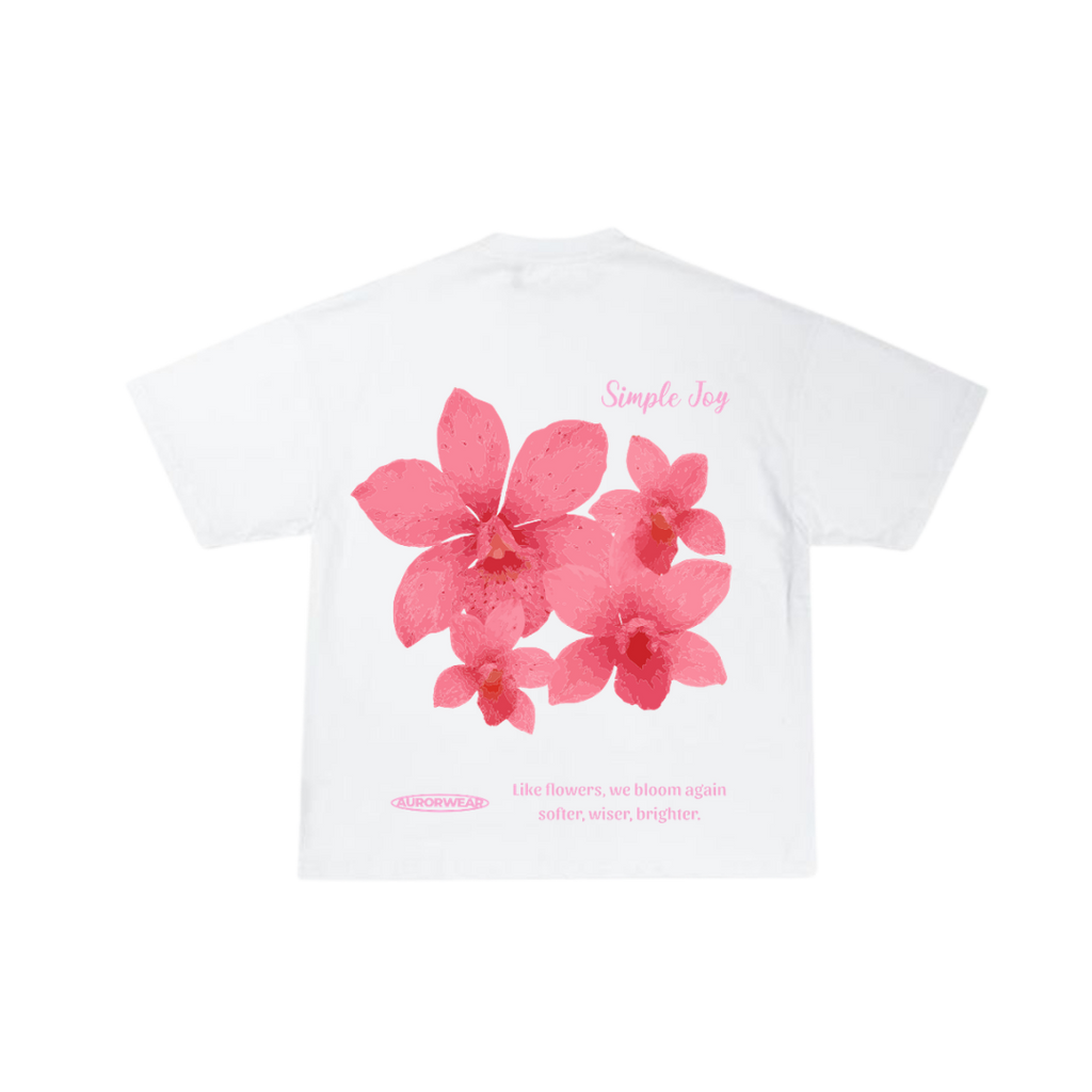 Camiseta Oversize "Bloom Again" - Blanco