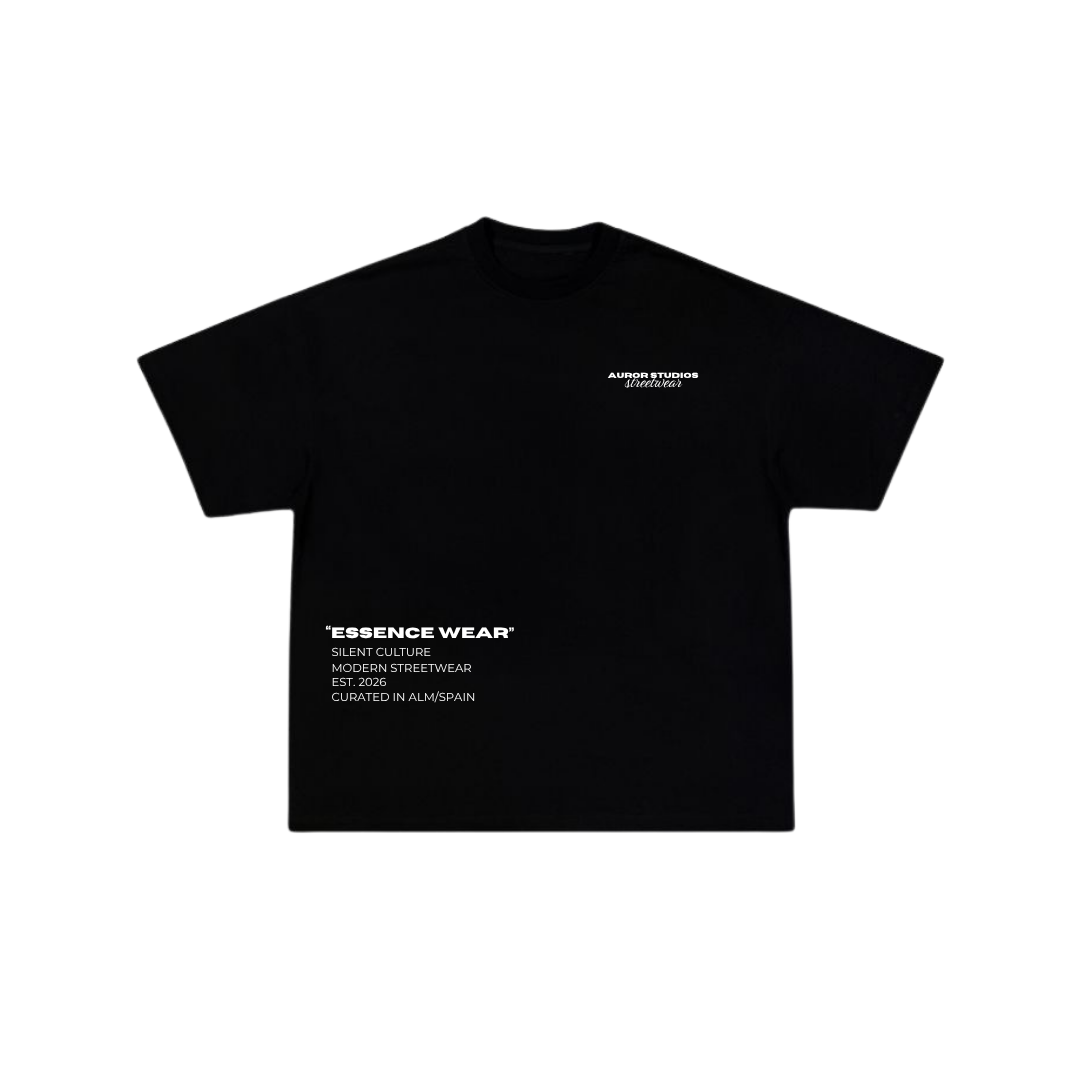 Camiseta Oversize "Essence Wear" - Negro