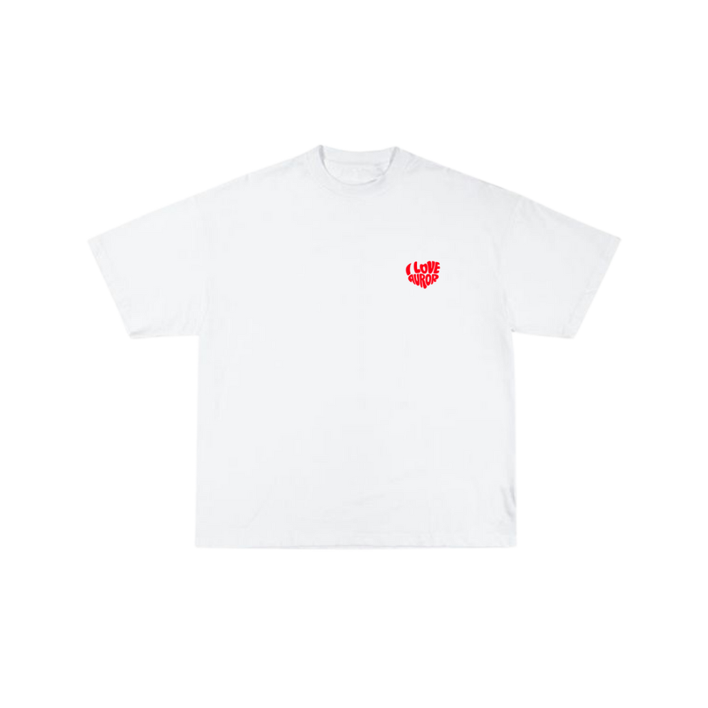Camiseta Oversize "Heartwave" – Blanco