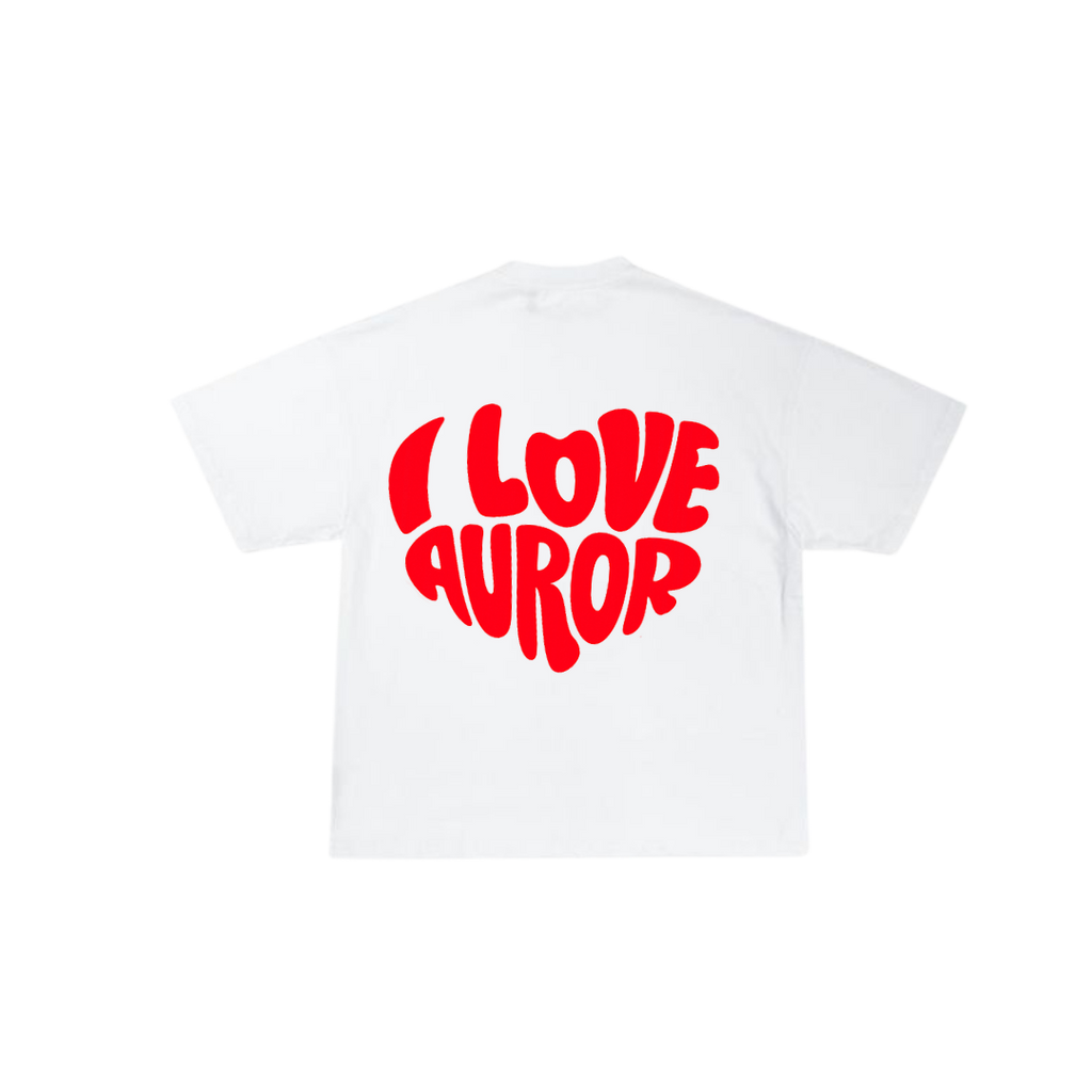 Camiseta Oversize "Heartwave" – Blanco