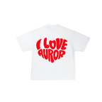 Camiseta Oversize "Heartwave" – Blanco