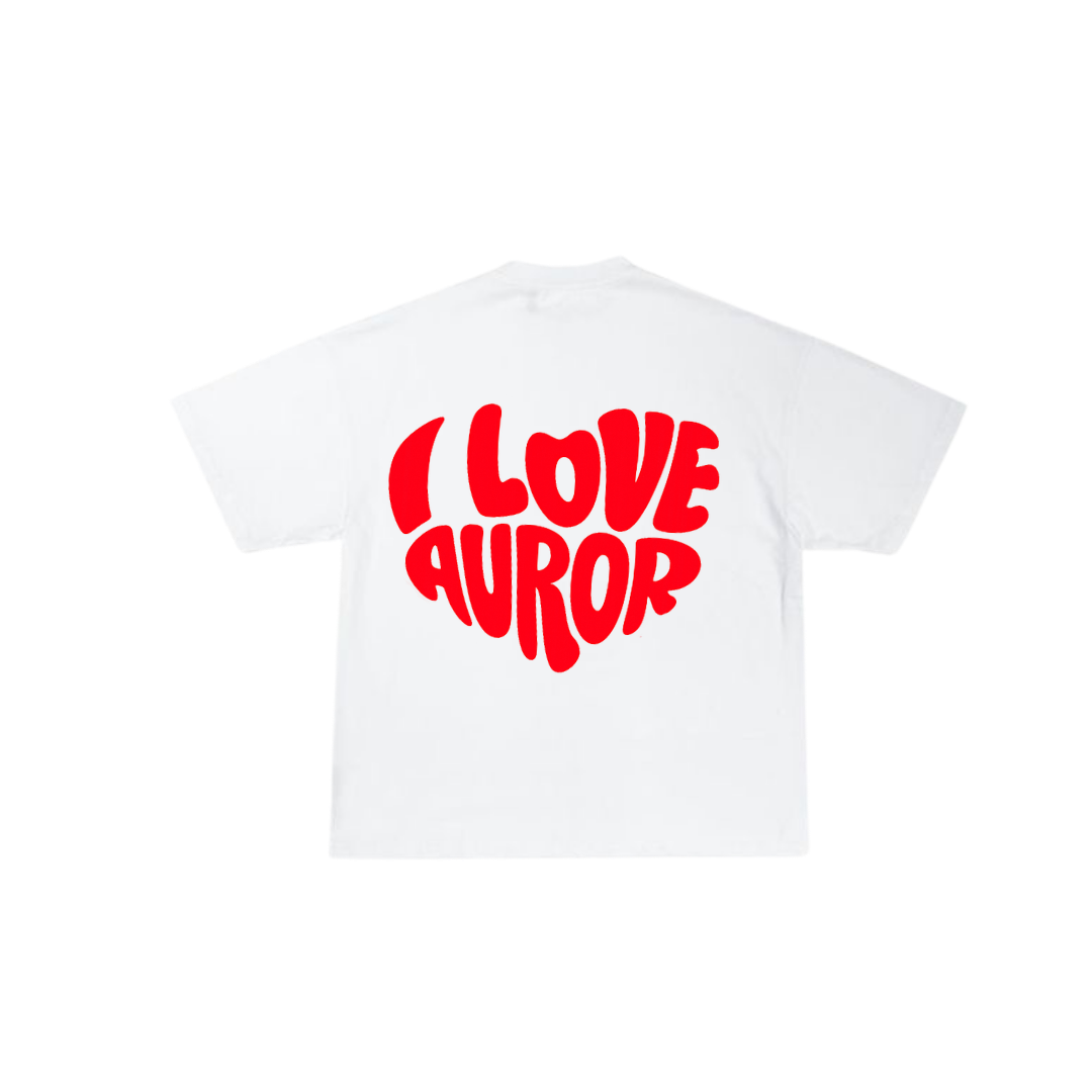 Camiseta Oversize "Heartwave" – Blanco