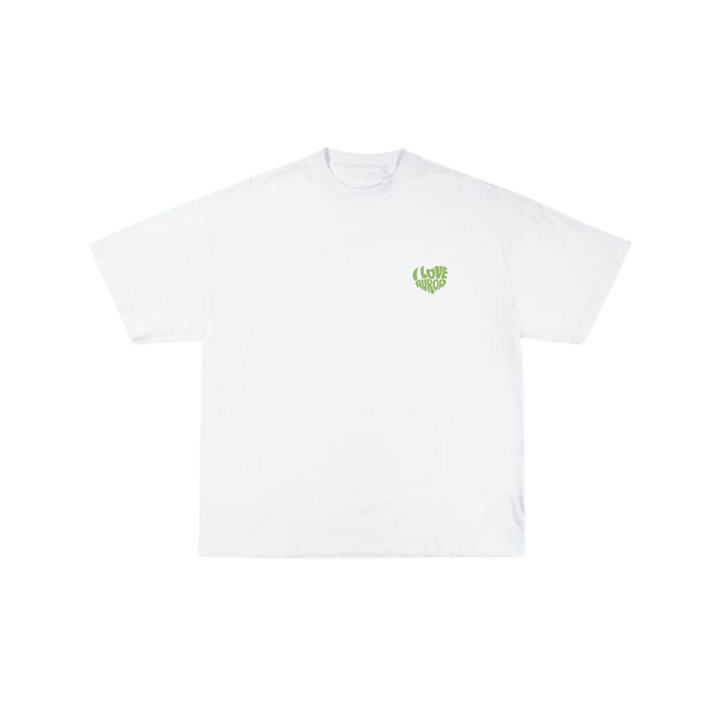 Camiseta Oversize "Heartwave" – Blanco