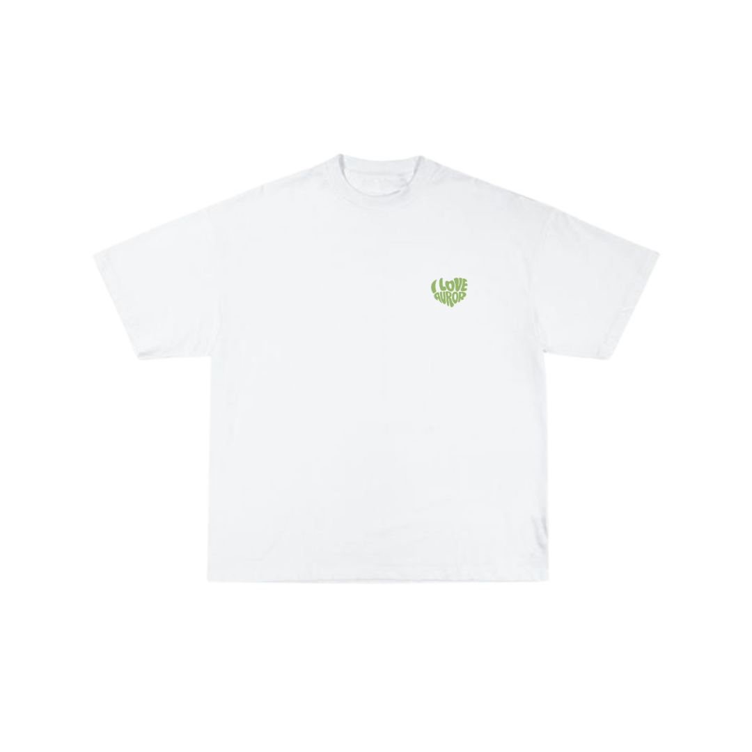 Camiseta Oversize "Heartwave" – Blanco