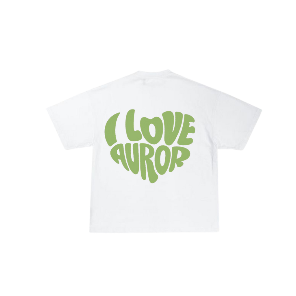 Camiseta Oversize "Heartwave" – Blanco