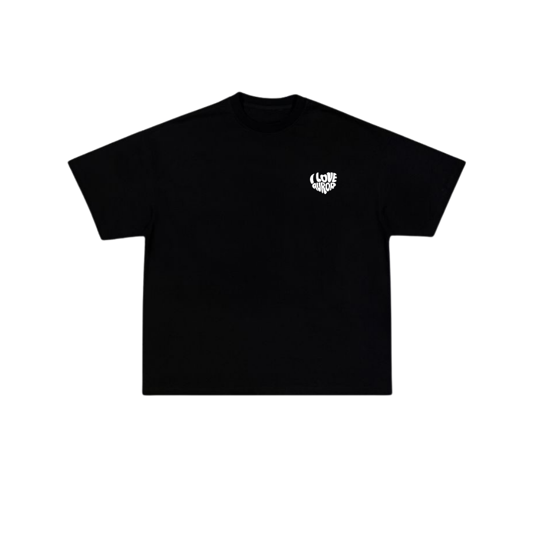 Camiseta Oversize "Heartwave" – Blanco