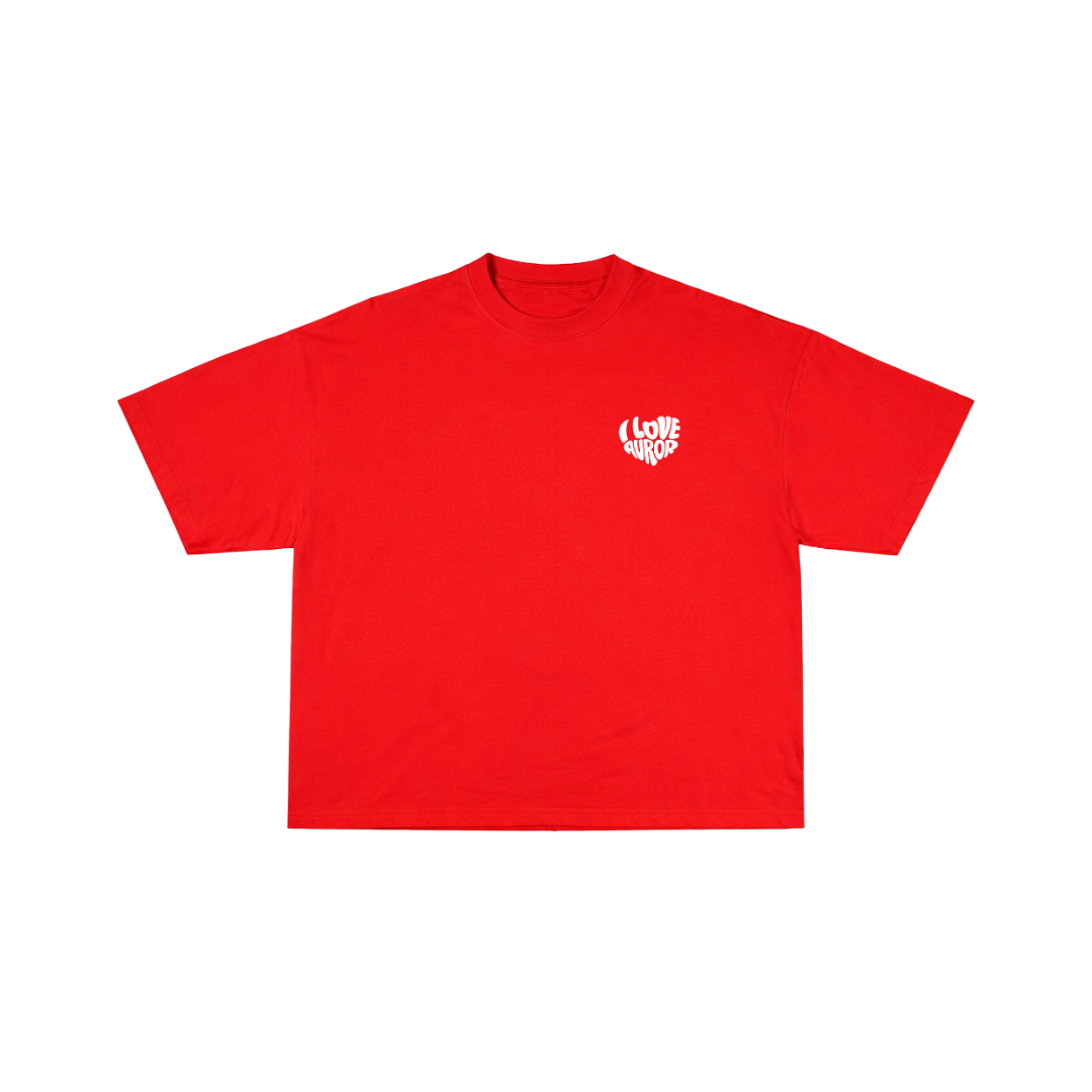 Camiseta Oversize "Heartwave" – Blanco
